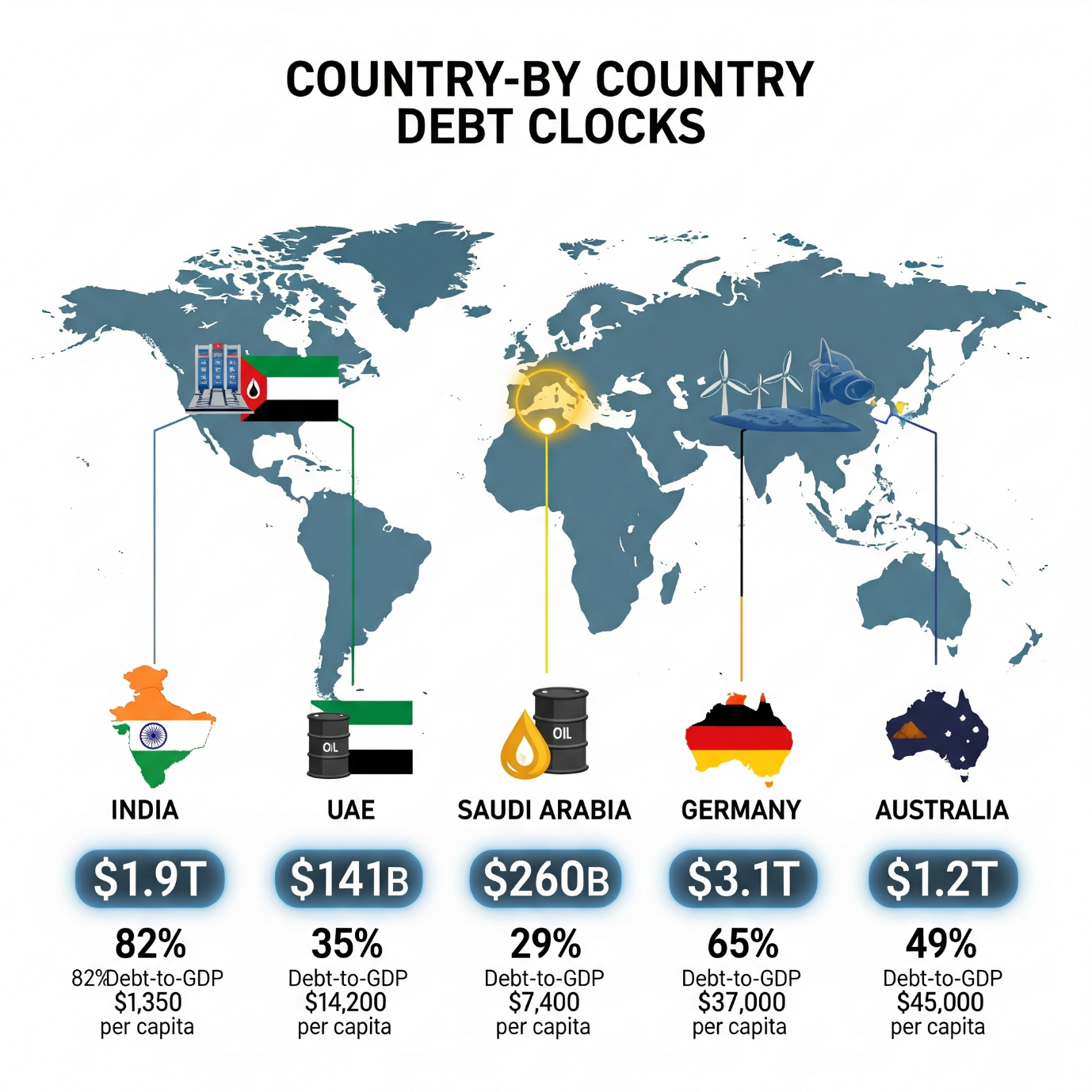 National Debt Clock Country by Country Debt Clocks