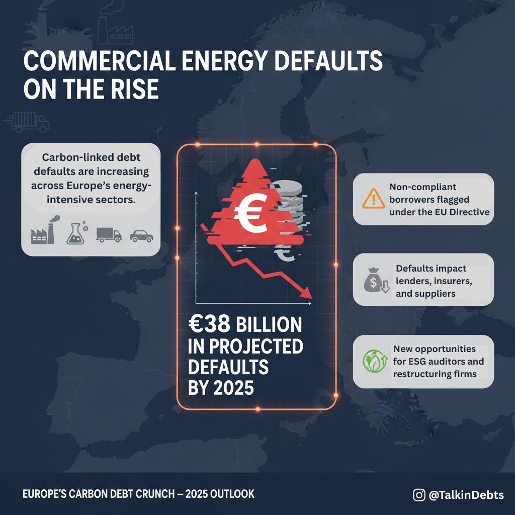 EU Green Debt Directive: How Commercial Energy Defaults Create New Lead Sources Infographics - Commercial Energy Defaults on the Rise