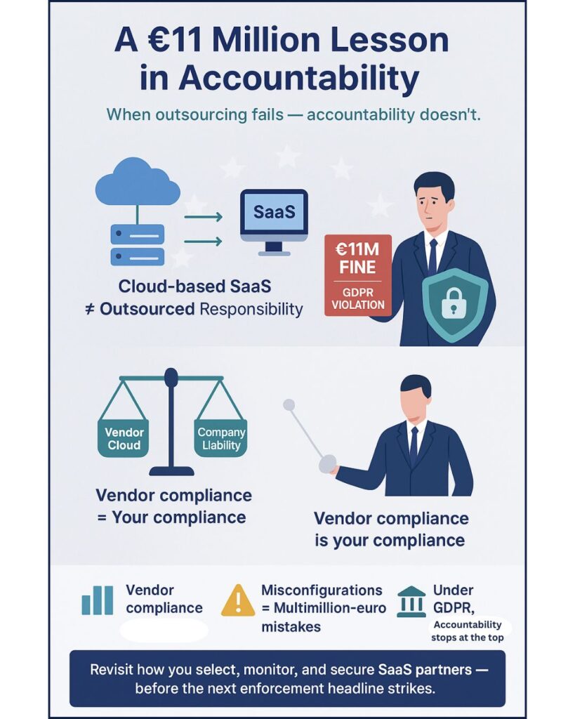 GDPR Penalty Shock: €11M Fine for German Lender Over SaaS Vendor Data Leak infographics - A €11 Million Lesson in Accountability