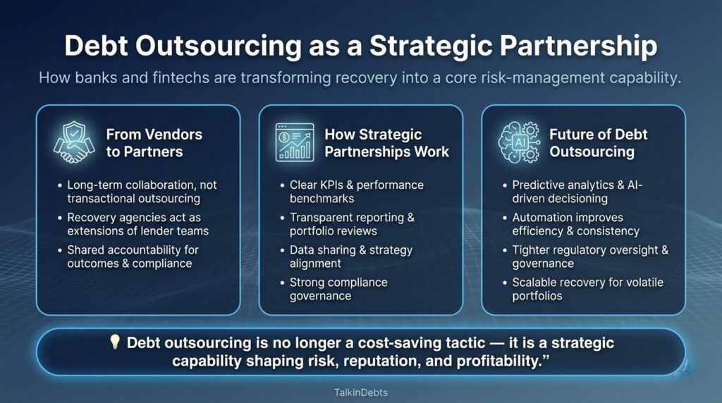 Debt Outsourcing in 2025: Why Banks and Fintechs Are Partnering with Specialized Recovery Agencies Debt Outsourcing as a Strategic Partnership