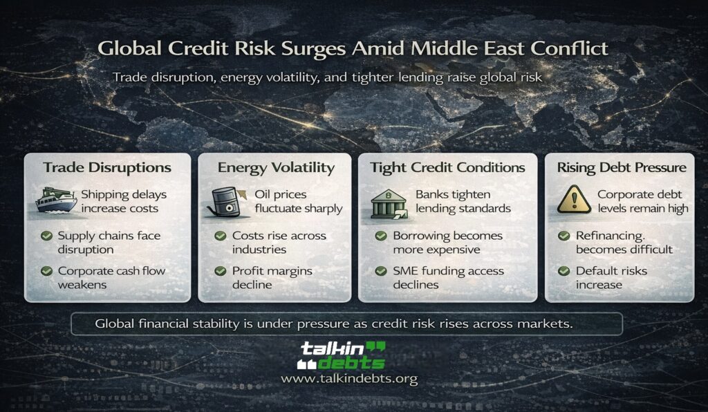 Global Credit Risk Surges as Middle East Conflict Disrupts Trade, Lending, and Corporate Stability Global credit risk and market pressures