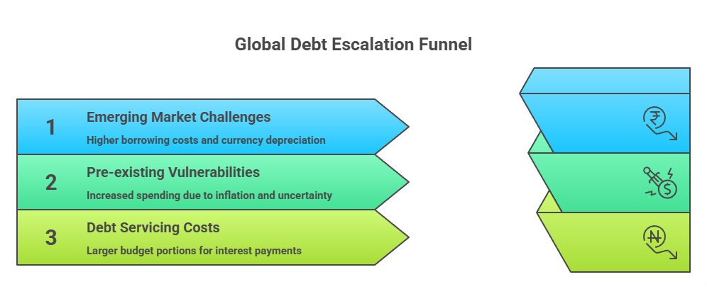 Global Debt Levels Surge as Governments Increase Borrowing Amid Ongoing Middle East Conflict Global Debt Escalation Funnel